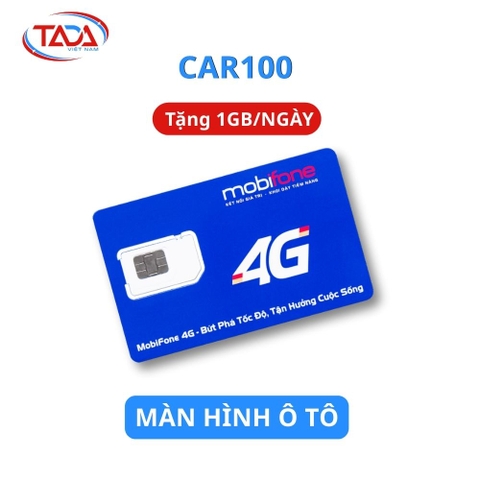 Trọn Gói 12 Tháng - Sim 4G Mobifone Car100 Tặng 1GB/Ngày Không Giới Hạn Truy Cập Youtube, Vietmap