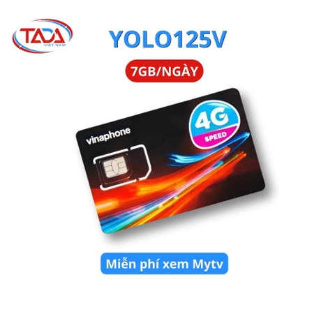 Sim 4G Vinaphone Yolo125V | 7GB/Ngày, Miễn Phí MyTV, Free Tháng Đầu