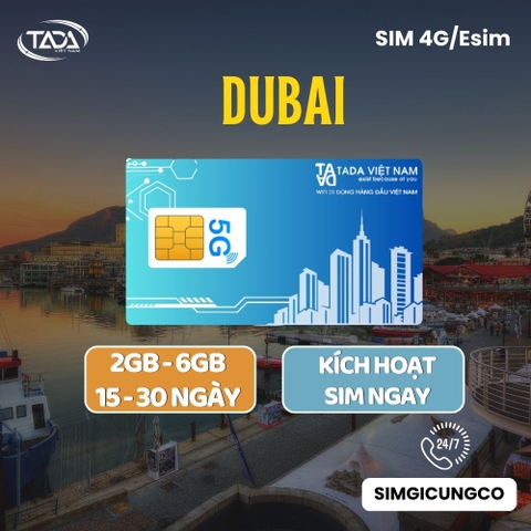 Sim Dubai - Esim Dubai -  Sim Và Esim 4G , 5G Dubai - Nhận Tại Việt Nam