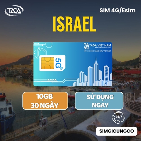 Sim Israel & eSIM Israel 4G/5G | Du Lịch & Công Tác | Nhận Tại VN