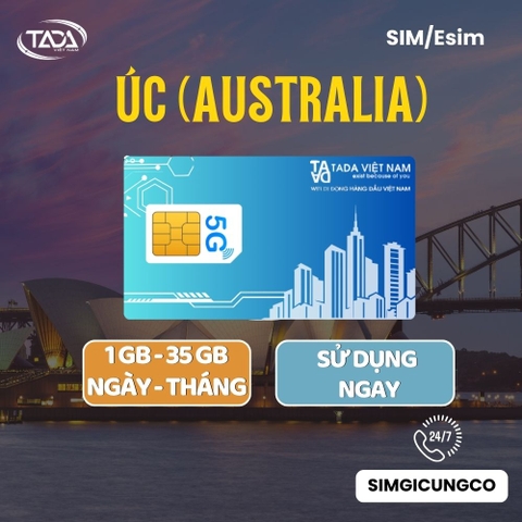 Sim Úc (Australia) - Esim Úc (Australia) -  Sim Và Esim 4G , 5G Úc (Australia) - Nhận Tại Việt Nam