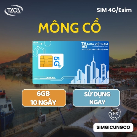 Sim Và Esim 4G/5G Du Lịch Mông Cổ ( Mongolia ) Tặng 6GB Tốc Độ Cao Sử Dụng Trong 10 Ngày - Nhận Tại Việt Nam