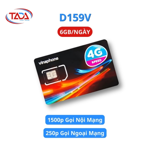 Sim & eSIM 4G Vinaphone D159V – 6GB/ngày, Miễn phí tháng đầu