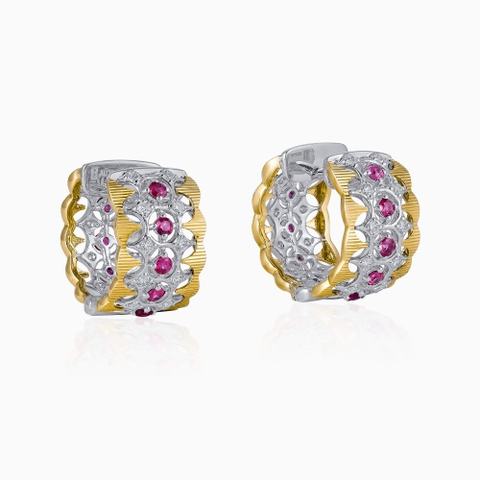 Trang sức bông tai vàng 18K đá màu