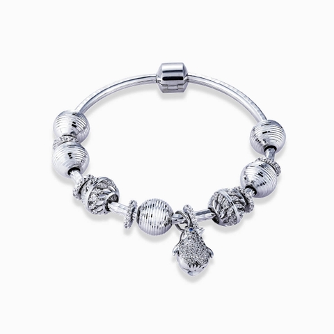 Trang sức vòng tay bạc nữ mix hạt charm