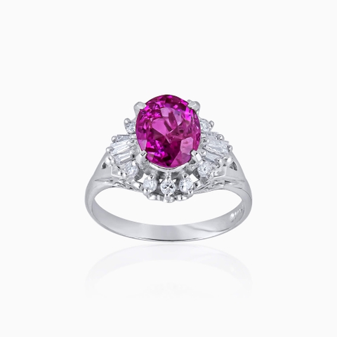 Trang sức nhẫn nữ bạc 925 đính đá Platin màu