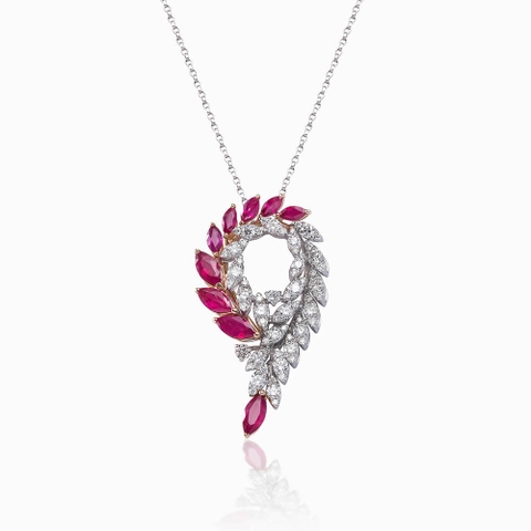 Trang sức dây chuyền bạc 925 nữ mặt Kiêu sa đính đá Topaz