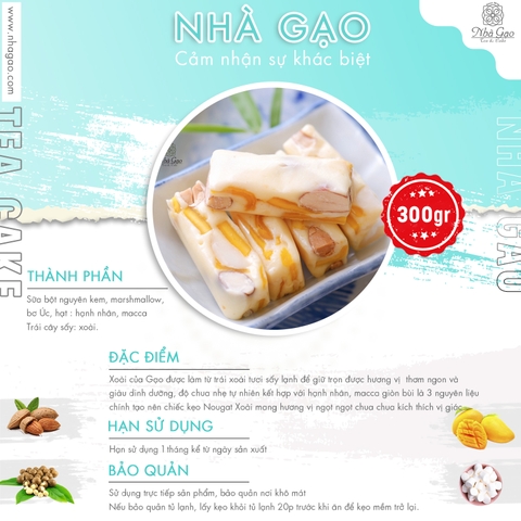 Kẹo Nougat xoài hạnh nhân