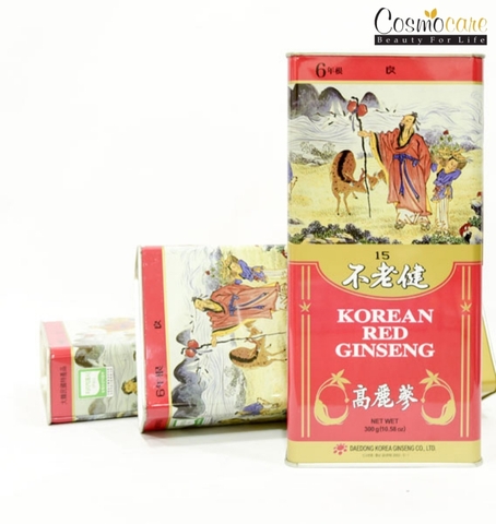 Hồng sâm củ khô hộp thiếc 300g số 15 (10 củ)
