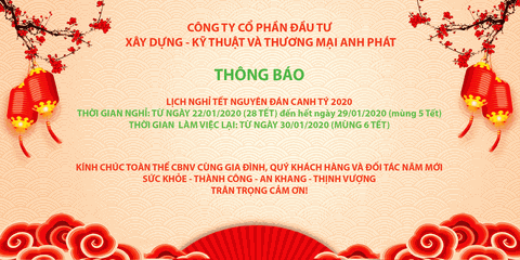 Thông báo lịch nghỉ Tết Nguyên đán Canh Tý 2020