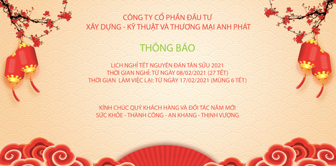 [THÔNG BÁO] LỊCH NGHỈ TẾT NGUYÊN ĐÁN TÂN SỬU 2021