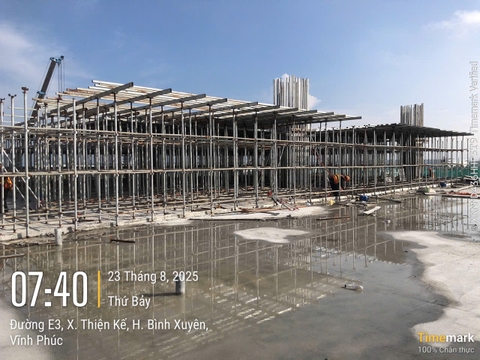 [Cập nhật] Tiến độ thi công dự án Nhà xưởng MK - Vĩnh Phúc tháng 8/2025