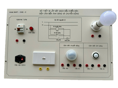 Bộ thiết bị lắp đặt mạch điều khiển đèn điện cảm biến ánh sáng và chuyển động
