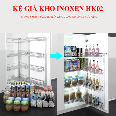 Kệ tủ kho inox 304 nan dẹt TKS304-545M- INOXEN