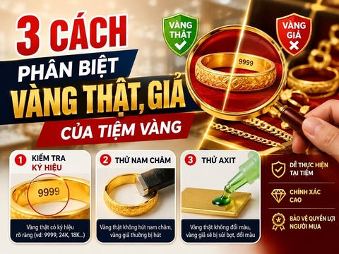 3 cách phân biệt vàng thật, giả của tiệm vàng