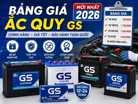 Bảng Giá Ắc Quy GS Ô Tô Mới Nhất 2026