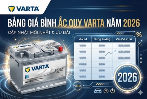 BẢNG GIÁ BÌNH ẮC QUY VARTA NĂM 2026