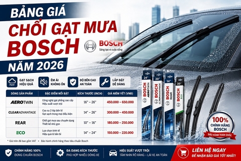 Bảng giá chổi gạt mưa Bosch năm 2026