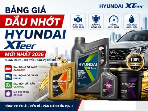 Bảng Giá Dầu Nhớt Hyundai Xteer Mới Nhất 2026