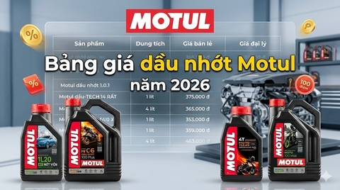 Bảng giá dầu nhớt Motul năm 2026