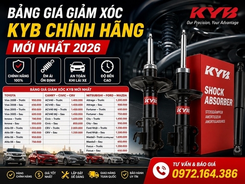 Bảng Giá Giảm Xóc KYB Mới Nhất 2026