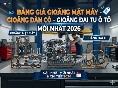 Bảng Giá Gioăng Mặt Máy – Gioăng Dàn Cò – Gioăng Đại Tu Ô Tô Mới Nhất 2026