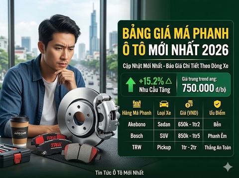 Bảng Giá Má Phanh Ô Tô Mới Nhất 2026
