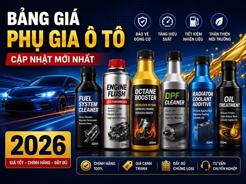 Bảng giá phụ gia ô tô năm 2026