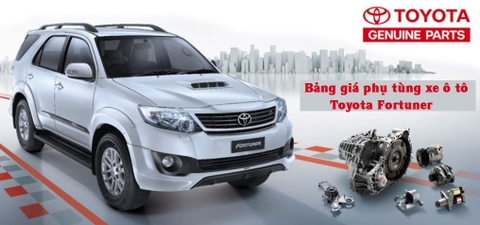 Bảng giá phụ tùng Toyota Fortuner mới nhất
