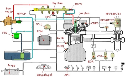 Các tín hiệu đầu vào và đầu ra của hệ thống điều khiển nhiên liệu