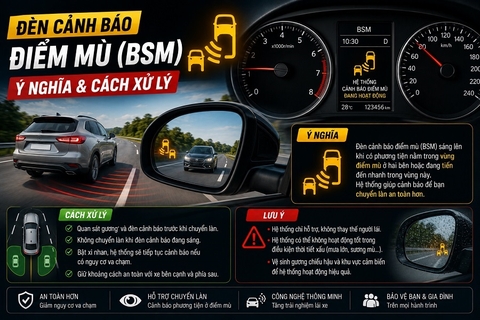 Đèn cảnh báo điểm mù (BSM): Ý nghĩa & Cách xử lý