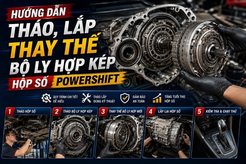 Hướng dẫn tháo, lắp thay thế bộ ly hợp kép hộp số Powershift