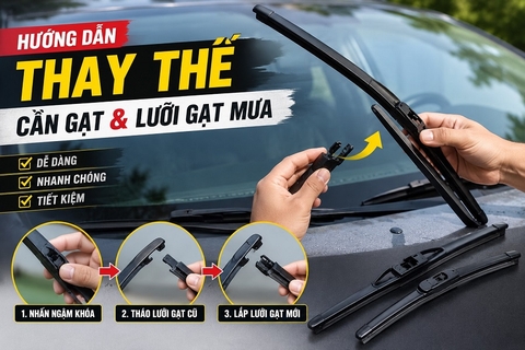 Hướng dẫn thay thế cần gạt & lưỡi gạt mưa ô tô
