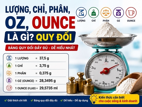 Lượng, Chỉ, Phân, Oz, Ounce là gì? Quy đổi