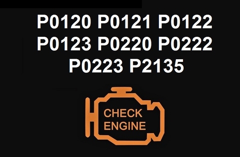 Mã lỗi P0120 code. P0121 code, P0122 code, P0123 code, P0220 code, P0222 code, P0223 code, P2135 code