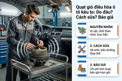 Quạt gió điều hòa ô tô kêu to: Do đâu? Cách sửa? Báo giá