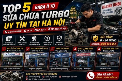 Top 5 gara ô tô sửa chữa Turbo uy tín tại Hà Nội