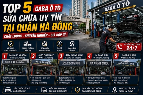 Top 5 gara ô tô sửa chữa uy tín tại quận Hà Đông