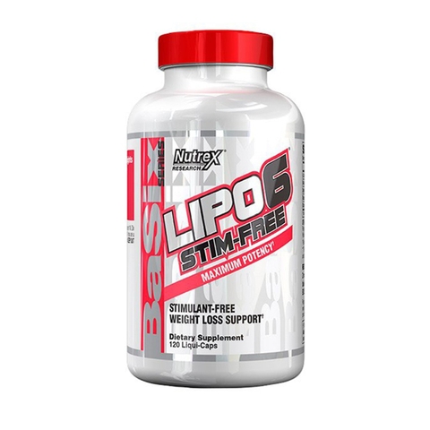 LIPO 6 Stim Free của Nutrex hỗ trợ giảm cân đốt mỡ suốt ngày hộp 120 viên