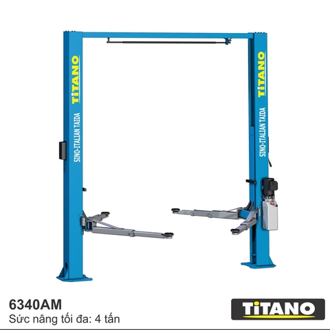Cầu nâng 2 trụ giằng trên công nghệ Ý Titano STD-6340AM - 4 tấn, Cóc giật 1 bên