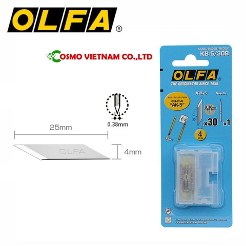 KB-5/30B,[Cutter Blade OLFA,KB-5] T0.38mm, L40mm, 30PC/PAC