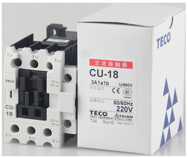 CONTACTOR ,[CU18] 3 PHASE,Rated current(A) 18A,Rated operating voltage(V) (Ue) 400V/ 440V,Control circuit voltage 220VAC