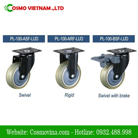 Bánh xe đẩy PL-100-ASF-LUD, PL-100-ARF-LUD, PL-100-BSF-LUD