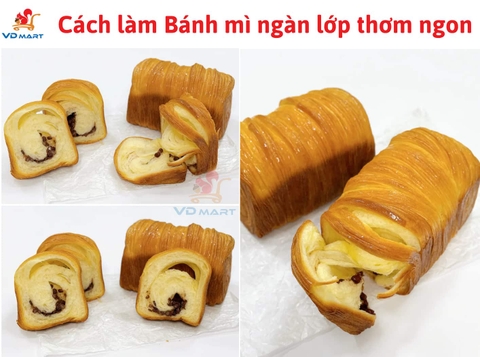 Cách làm BÁNH MÌ NGÀN LỚP thơm ngon béo ngậy