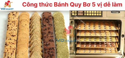 Công thức làm bánh quy bơ 5 vị cực dễ làm