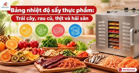 Bảng nhiệt độ sấy thực phẩm: Trái cây, rau củ, thịt và hải sản