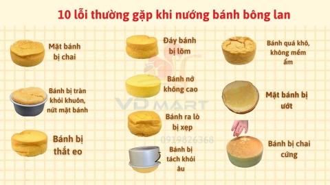 Các lỗi  thường gặp khi làm bánh bông lan và cách khắc phục