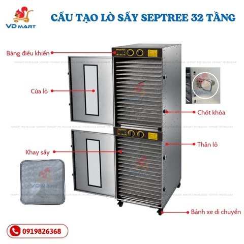 Lò sấy thực phẩm Septree 32 tầng ST-32