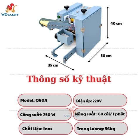 Máy cán bột bánh bao, há cảo, sủi cảo Q80A