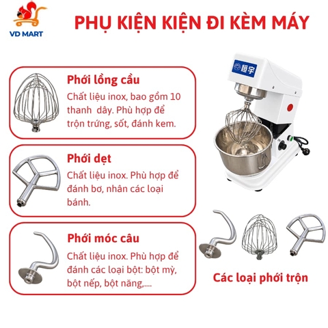 Máy trộn bột, đánh trứng HengYu 7l B7-C